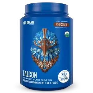 Birdman Falcon Protein Plant-Based Powder Chocolate Flavor 2.64lbs Organic Pea Protein 23g Serving Vegan Friendly Nutrition - Healthcare