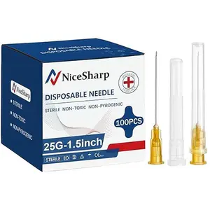 100PCS 25Ga 1.5 inch Needle Lab Accessories, Refilling Inks, Individually Packaged