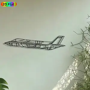 1pc Stealth Fighter Jet Metal Wall Art, Military Aircraft Statue Mural, Artistic Metalwork, Intricate Craftsmanship, Perfect for Fathers Day, Graduation Decor, Perfect for Man Cave Office Garage Decor, Ideal Gift for Aviation Enthusiasts.