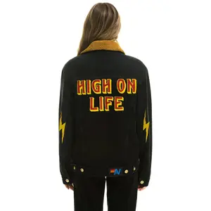 HIGH ON LIFE RANCH SHERPA DENIM JACKET - VINTAGE BLACK