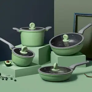 Beautiful Gift Set Non-Stick Iron Aluminum Pot Saucepan Frying Pan Pot Set Cooking Cookware Kitchen Ware Cookware Set