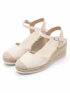 Women's Ankle Strap Espadrille Wedge Sandals Closed Toe Platform Boho Summer Shoes