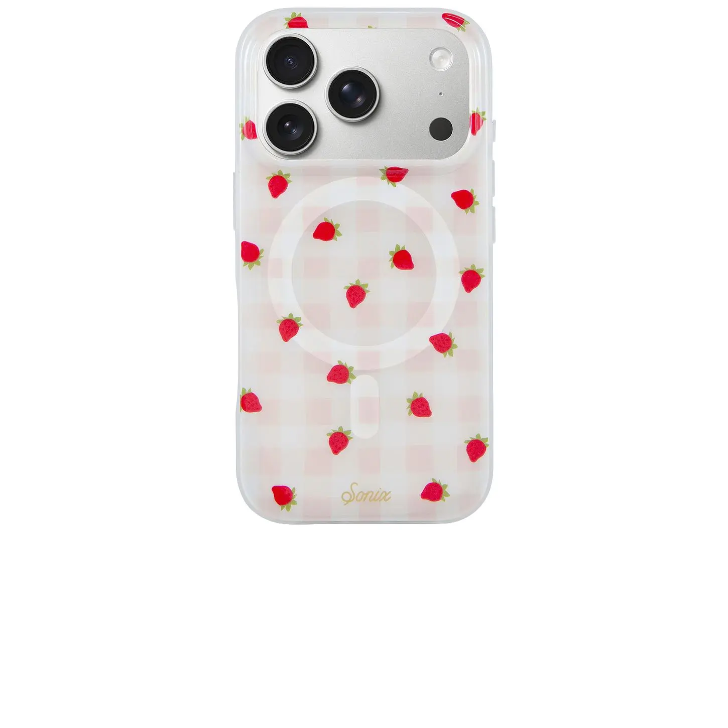 Sonix Magsafe Compatible Iphone 17 Pro Case in Strawberry Gingham