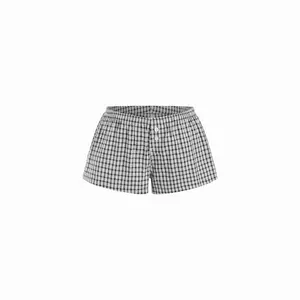 Cider Cotton-blend Low Rise Checks Micro Shorts