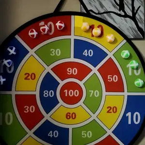 Random-Color Sticky Ball Dart Board Set with 12pcs Small Balls (1 Set), Indoor Sports Dart Board Toy, Parent–Child Interactive Toy Sports Game, Darts Board