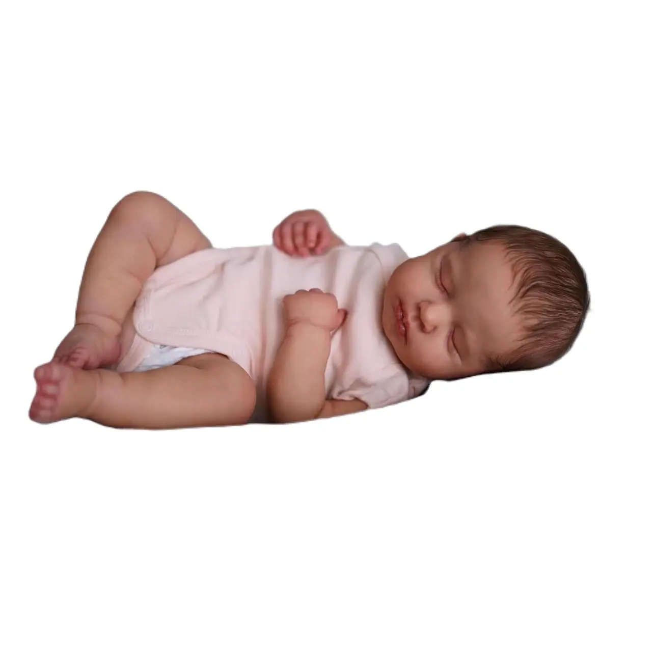 NPK 19-Inch Full-Body Silicone Waterproof Lifelike Sleeping Newborn Girl Loulou Reborn Baby Doll, Washable Toddler with Feeding Accessories, Cuddly Doll Gift for Kids Age 3+, Rebornbabydoll