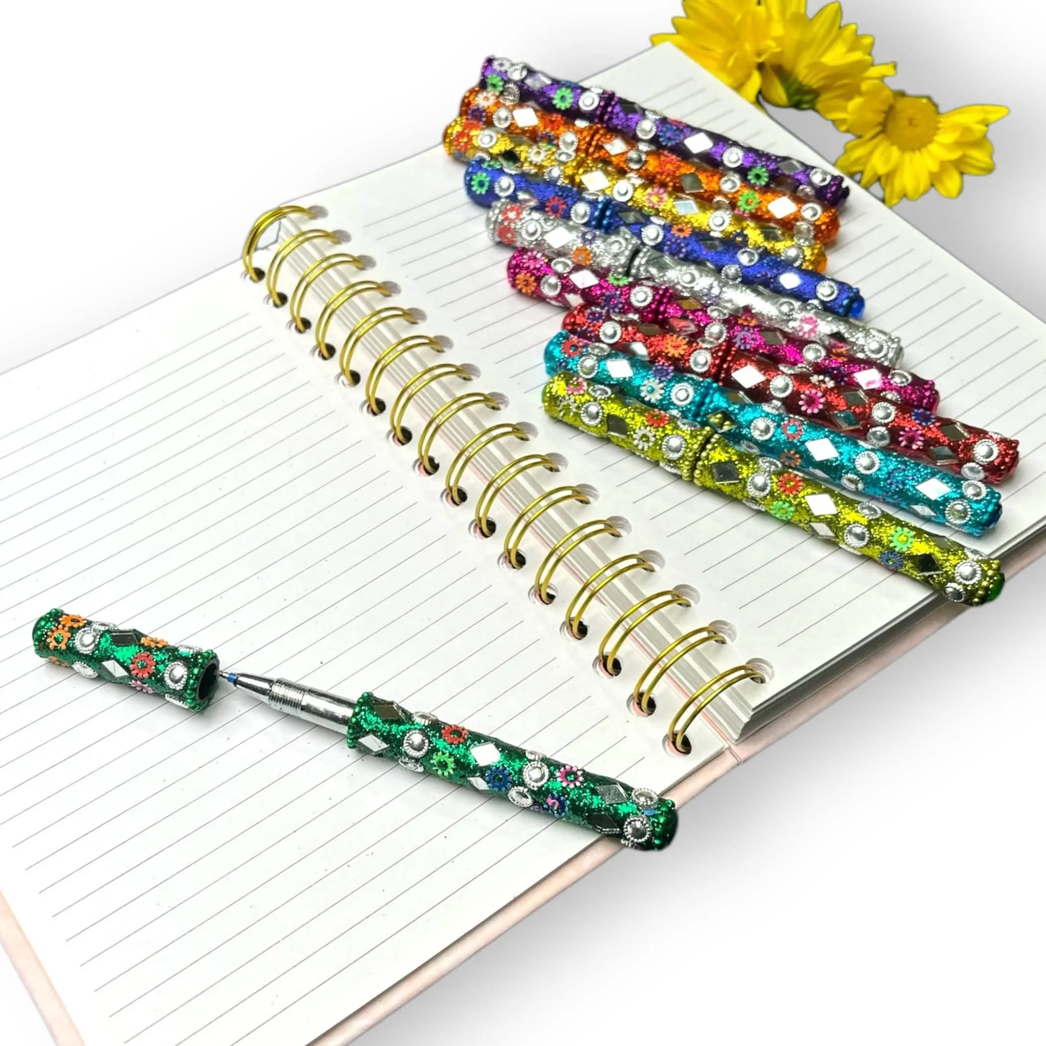 Rajasthani Hand-Crafted Decorative Ballpoint Pens | Fancy, Assorted Colors for Teachers & Nurses | Perfect Souvenir Gift 🎁