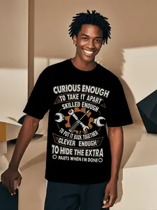 Mechanical Engineer T-Shirt - Humorous Automotive Design with Wrench & Screwdriver Graphic, Crew Neck, Machine Washable, Ideal Gift for Professionals, Casual Summer Wear, Professional Casualwear | Humorous Graphic Tee | Machine Washable Shirt