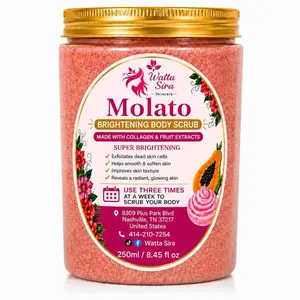 Molato Exfoliating Body Scrub 250mg with Collagen & Fruit Extracts for Smoother Brighter Glowing Skin All Types Lightweight Non-Greasy