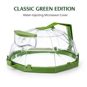 10 Inch Clear Microwave Splatter Cover with Water Steamer, Food Plate Lid with Adjustable Steam Vent, Mess-Free Reheating Cover for Kitchen Use