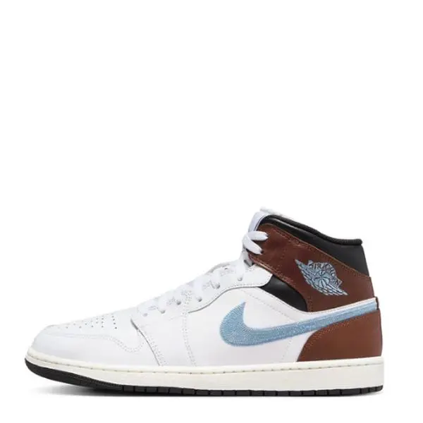 Nike Air Jordan 1 Mid SE Brown Blue Grey FQ7831-142 Mens Fashion Sneakers New