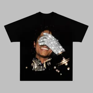Michael Jackson Glove Graphic T-Shirt Vintage 90s Tee Streetwear Crewneck