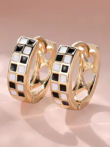 Fashionable Checkerboard Pattern Hoop Earrings, Elegant Jewelry for Women for Party, Daily Clothing Decor, Trendy All-match & Exquisite Jewelry for Birthday Gift, Versatile Earrings