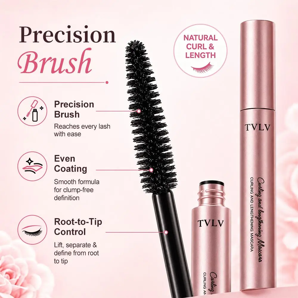 Voluminous Lengthening Eyelash Mascara for Youth - Fiber-Rich Silky Formula, Dramatic Lashes, Water-Resistant, Clump-Free Definition, Smudge-Proof, Sweatproof, Warm Water Removable, Natural Looking Cosmetic, Black, Blue Glitter, Colored Casual Shades