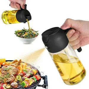 Multifunctional 2 in 1 Glass Oil Dispenser, 1 Count Oil Sprayer with Handle, Olive Oil Sprayer, Oil Dispenser for Cooking, Baking, Frying, Kitchen Utensils & Gadgets