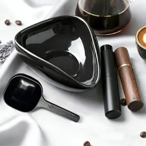 4pcs Coffee Bean Dosing Cup Set, Rdt Spray Bottle & Espresso Stirrer, Ceramic Dosing Vessel Tray, Coffee Bar Accessories, Perfect Gift