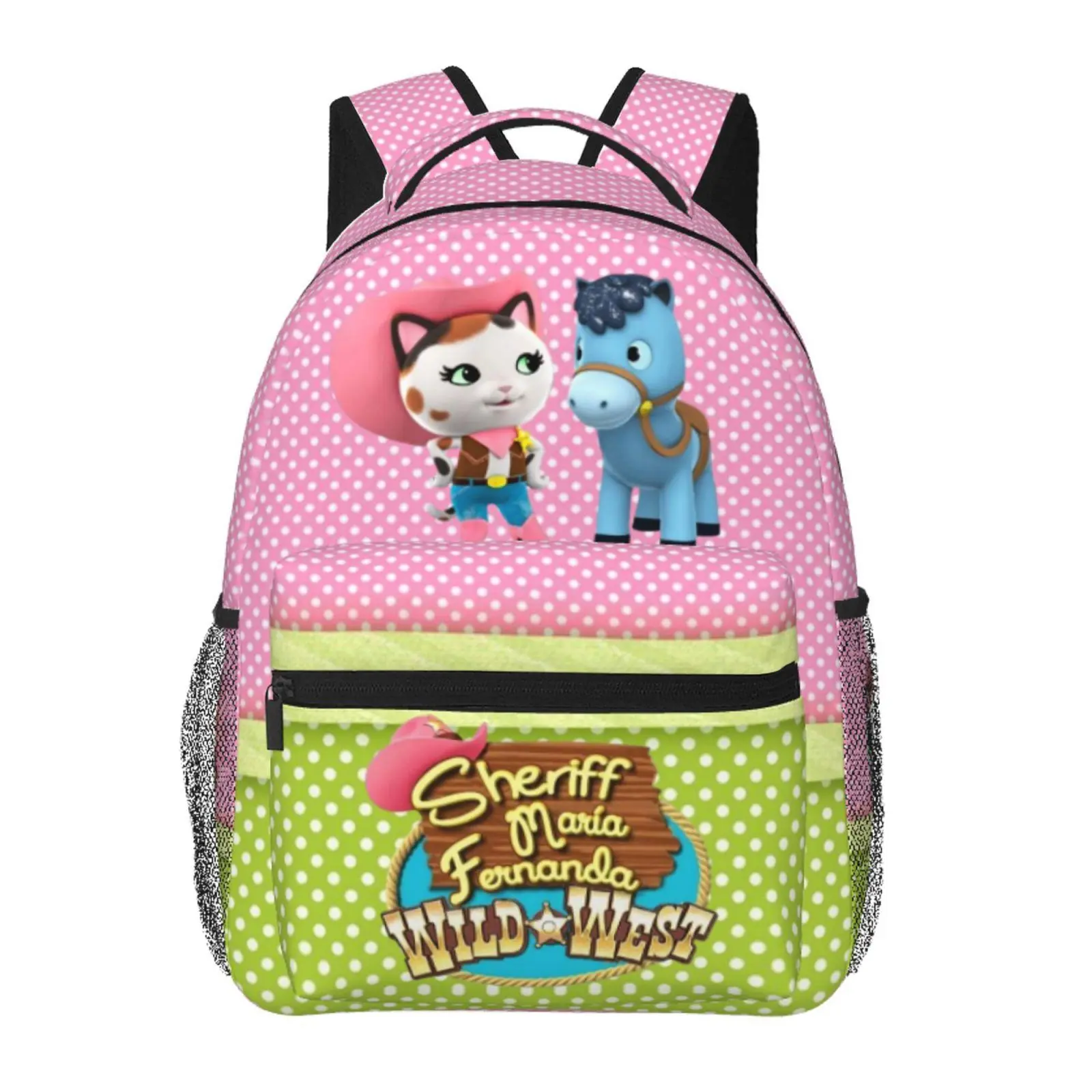 Kawaii Sheriff callie School Backpack Sheriff callie's wild west Cute Cartoon Daily Backpack Sheriff callie toys Lightweight Large Capacity Bookbag, Trendy Y2K Aesthetic Back to School Accessories for Teens