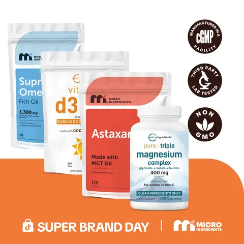 Liz’s Choice: Triple Magnesium Complex 300 Capsules & Astaxanthin 120 Softgels & Supreme Omega-3 Fish Oil 60 Softgels & Vitamin D3 K2 5000IU with coconut oil 300 Softgels