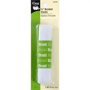 Dritz ¾" Braided Elastic White