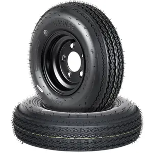2-Pack 4.80-8 4.80x8 480-8 Trailer Tires with 8" Rims, 5 Lug on 4.5" Bolt Pattern, 6PR Load Range C