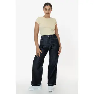 RDNW09 - Raw Dark Indigo High Waisted Wide Leg Denim Jean