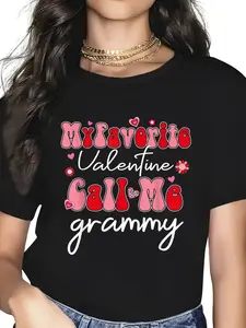 My Favorite Valentine Call Me Grammy Mother'S Valentines Day T-Shirt, Graphic Tees Women