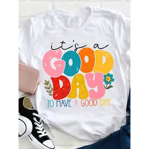 Man&Womens Graphic T Shirt Its A Good Day Positive Quote Tee Cute Colorful Letter Print Short Sleeve Crewneck Casual Everyday Summer Top