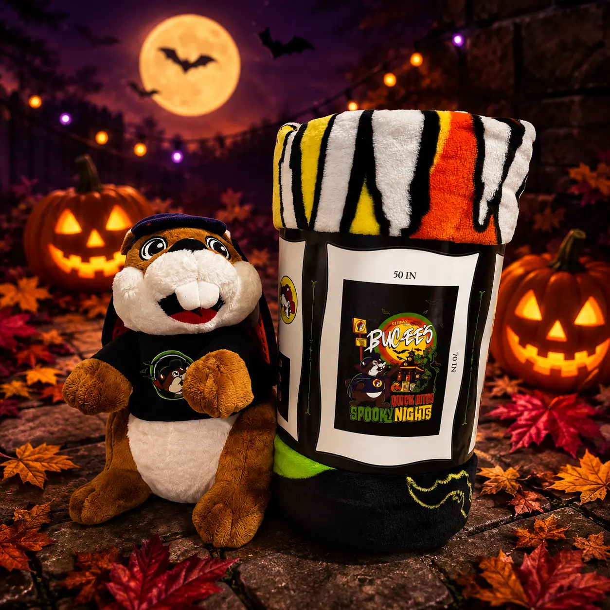 Buc-ee's Halloween Plush & Blanket Gift Set
