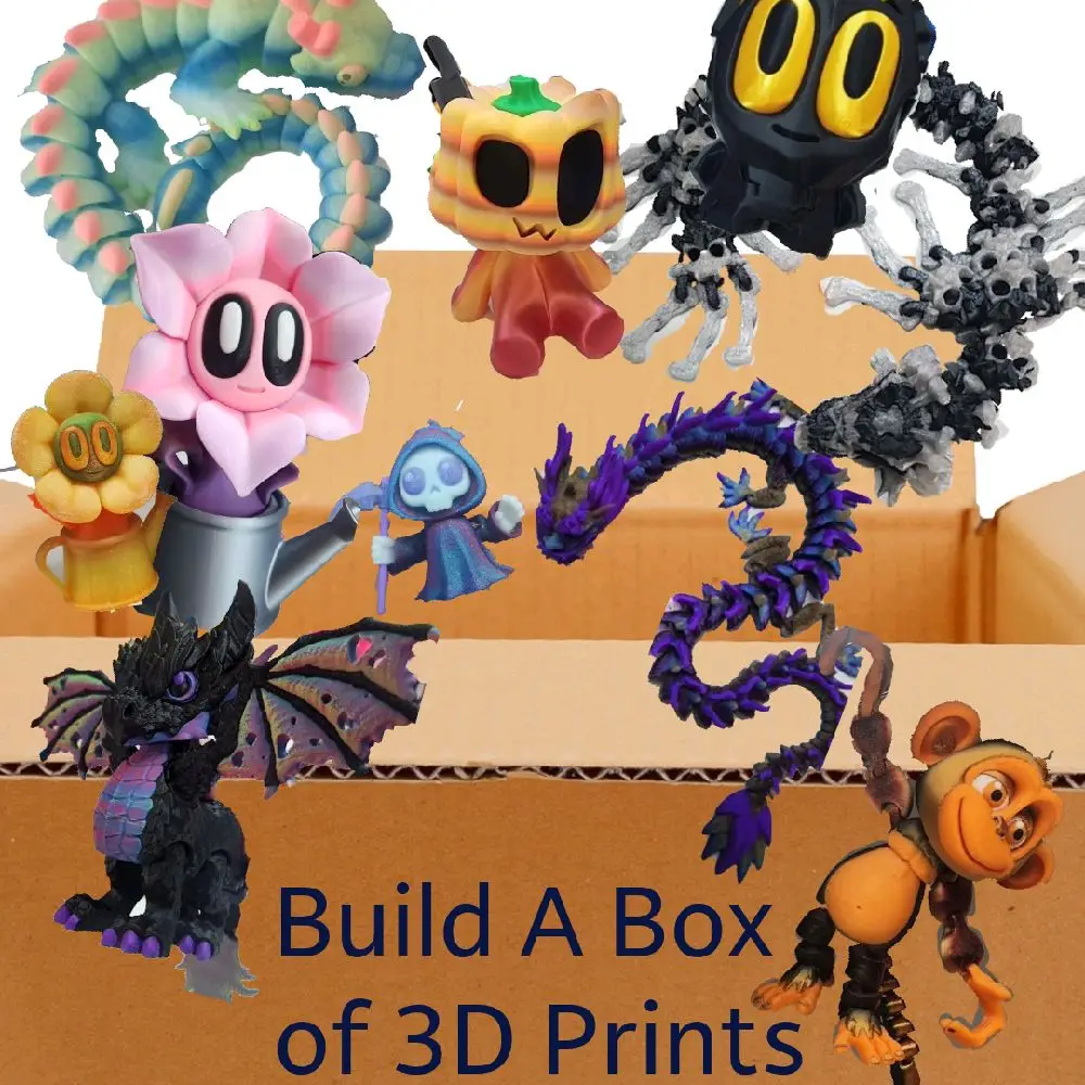 Build-A-Box - Personalize Your Collection with Articulating Figures or Statues - Free 3D Print Included - Decorative Fidget Figurine Cerberus Figurine