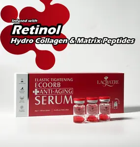 LACHATRE BEAUTY: Red Elastic Tightening EcoOrb Anti-Aging Serum with Hydrolyzed Collagen & Retinol & Multi Peptides for Tight & Silky Firm Tightening Skin Fine Lines Elasticity Face Lifting Repair Anti-Wrinkle Anti-Oxidation K-Beauty Korean Skincare Hyalu
