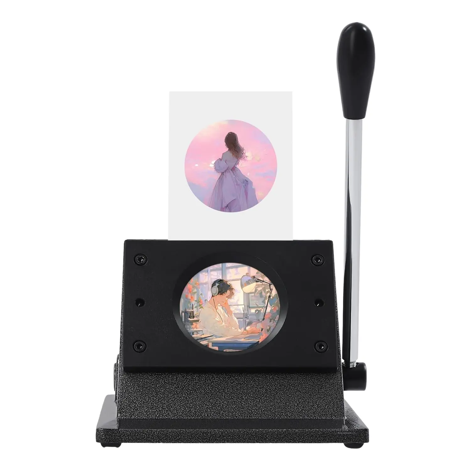 2.28" /58mm Button Paper Cutter, Button Pin Maker, Circle Punch, Manual Circle Cutter for DIY Button Making Scrapeboards Cardstocks Cutting