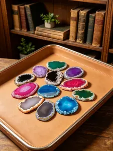 Natural Agate Pendant, Random Colors, Natural Patterns, Perfect for Mother's Day, Office Wear, 3/5/10/20pcs, Stylish Accessory