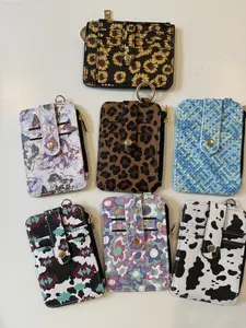 zipper card holder wallet solid color and  printed