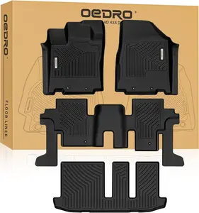 OEDRO TPE Floor Mats fits 2013-2020 Nissan Pathfinder, 2013 Infiniti JX35,  2014-2020 Infiniti QX60, All Weather, Waterproof