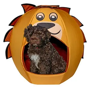 Maccabi Art Lion Pet Bed - Cozy Igloo Cave for Cats & Small Dogs (Small - 16"x16")