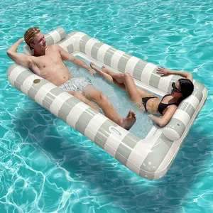 Giant Mother's Day Family Gift Water Float Lounge Chair, Inflatable Pool Lounge, 86” X 53” Pool Float with Pillow, 4-In-1 Sunbathing Pool Raft, Party Gift, Father's Day Gift