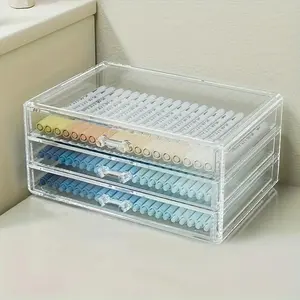 Transparent Acrylic Desk Organizer with Drawers, Multi-Purpose Storage Box for Students & Office Supplies, Stationery Organizer, Office Desk Accessories, Durable Design