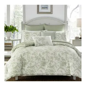 Laura Ashley Na talie Green Twi n Comforter Sha m Bonus Set