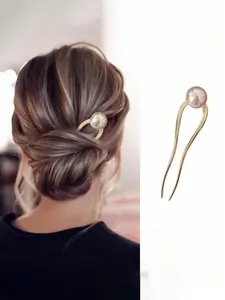 1pc-Fashionable-U-Shaped-Faux-Pearl-Hair-Clip-Minimalist-Luxury-Niche-Hair-Accessory-Hair-Bun-Hair-Pin-Hair-Bun-Maker-Bun-Hair-Piece-Hair-Styling-Pins-School-Stuff-Pearl-Hair-Accessories--Secure Clips Hairpiece Hairpin