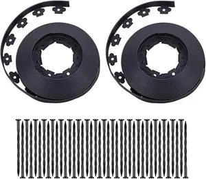 Garden Edging，100FT Landscape Edging with 60 Spikes for Lawn 1.5 Inch Tall (Black, 100FT)