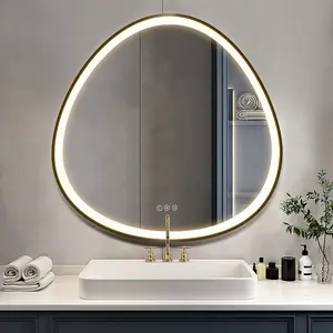31.8" Modern Raindrop LED Mirror for Bathroom with Defogger, 3 Color Temperature and Tempered glass