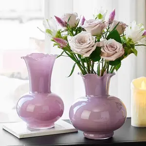 Vintage French Style Glass Vase Elegant and Classy Suitable for Fresh Flowers, Dried Flowers, and Flower Arrangements.It Is a Table Decoration and Home Decoration.
