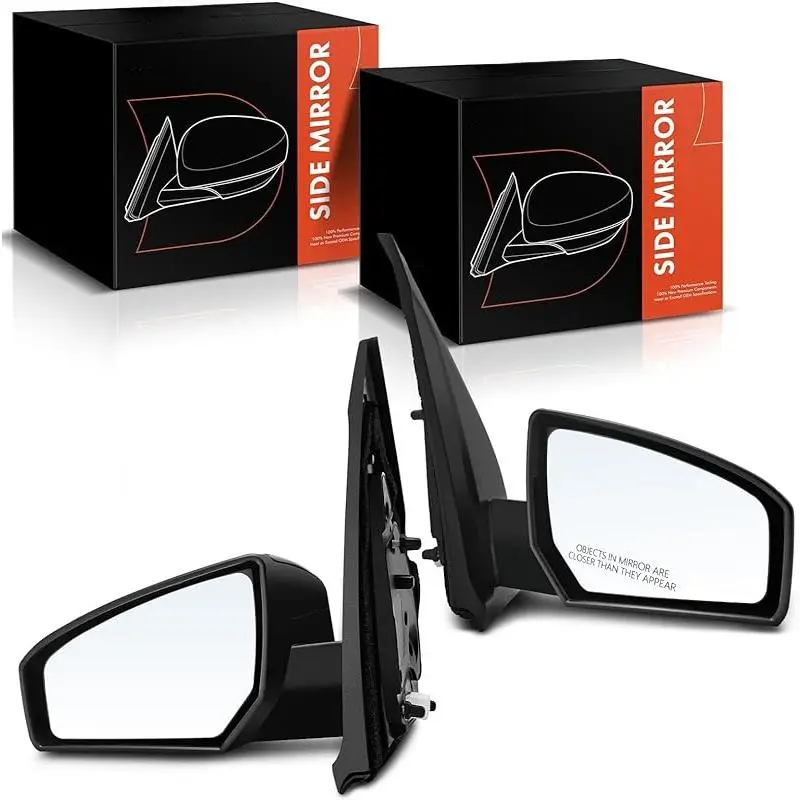 Front Left Driver Side Power Door Mirror - Perfect Fit for Nissan Sentra 2007 to 2012 - Non-Heated, Non-Folding, Black Outside Rear View Mirror - 3-Pin Plug Configuration, Adjustable Flat Glass, Replace# NI1320167,96302ET01E, Power Adjust