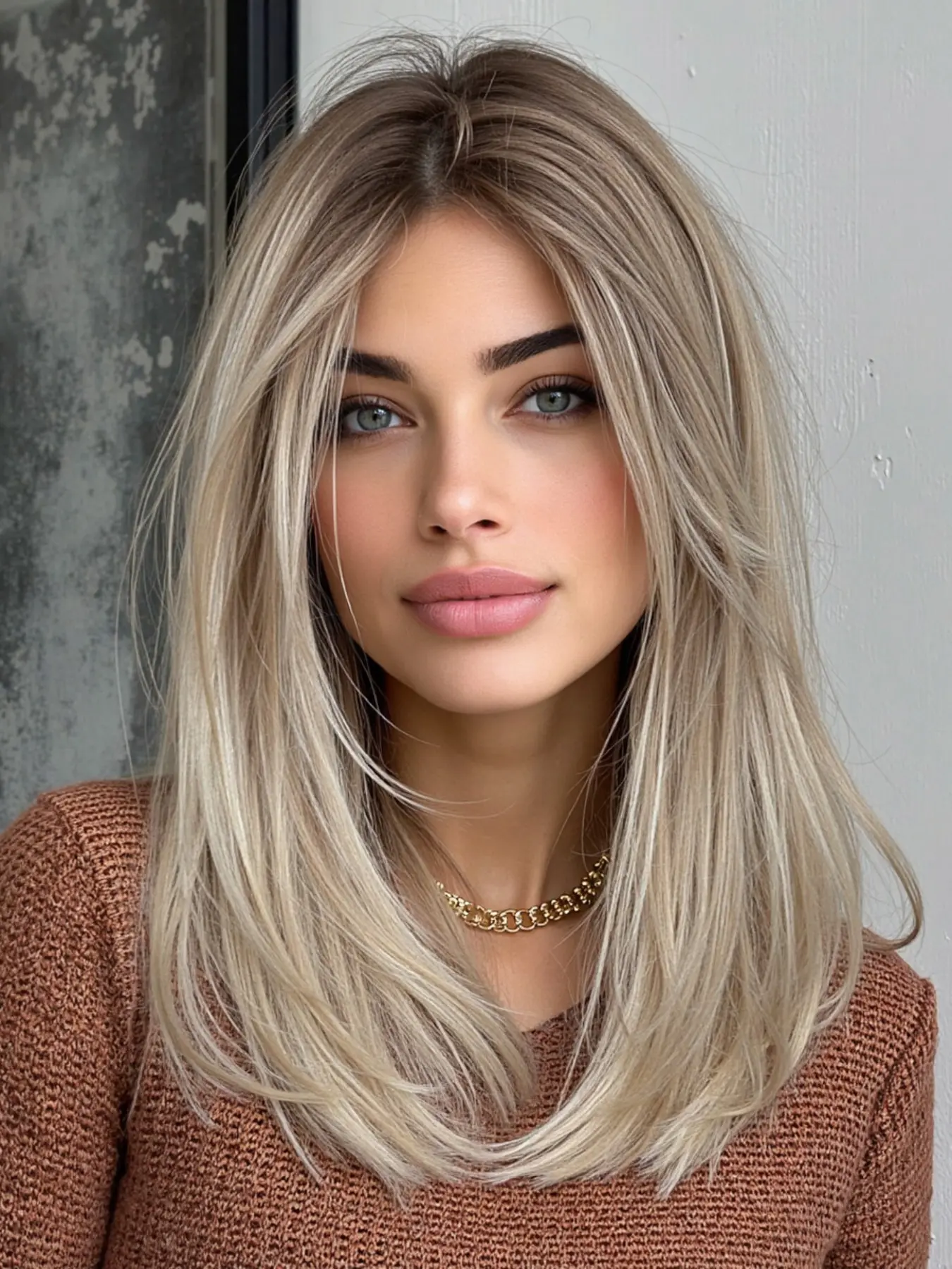 Women's Straight Hair Wig, Medium Length Gradient Color, Heat-Resistant Fiber, Heat Friendly Wig, Natural Look for Daily Wear & Special Occasions, Synthetic Material Wigs