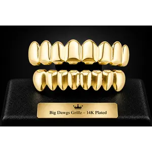 14K Gold Plated 8 Upper & 8 Lower Grillz Set