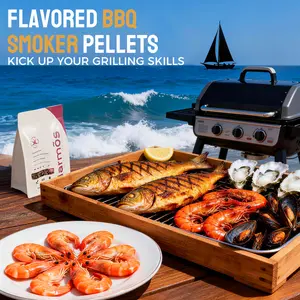 Harmos BBQ Wood Pellets Spanish Pirate  2-Pack Paprika & Garlic Smoker Pellets for Outdoor Cooking Oak, Hickory, Mesquite More Premium Pellets for Electric Pellet Grills Smokers