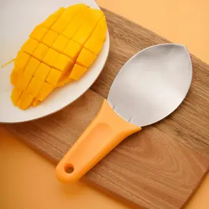 Purchase 1 set of mango processing tools, including: mango peeler, mango slicer, creative mango knife, mango scooper, mango peeler (duplicate item), stainless steel grooved slicer, mango knife (duplicate item), mango core remover (kitchen tool).