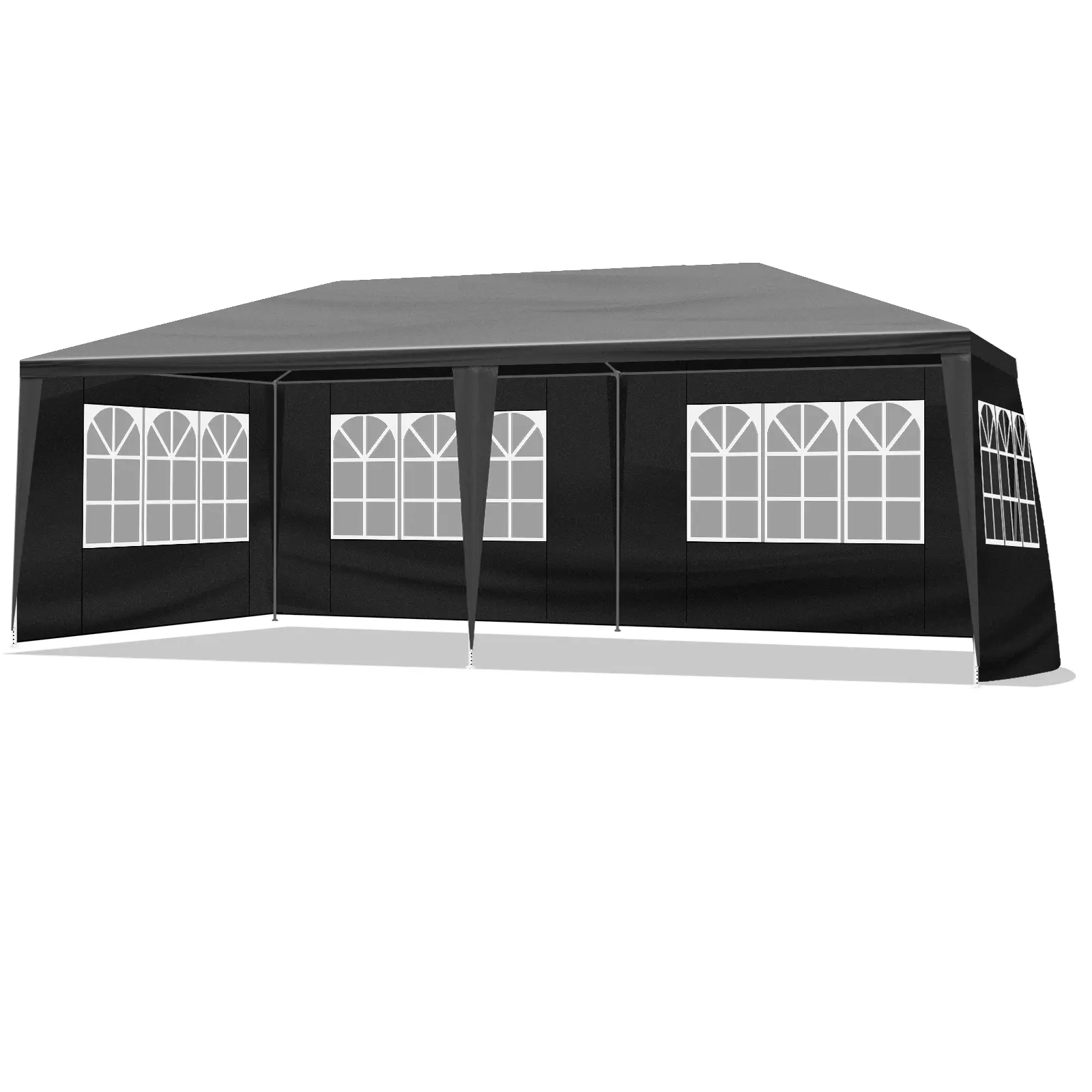 10x20FT Heavy-Duty Patio Canopy Tent - Waterproof PE Pavilion with 6 Removable Sidewalls, Windows & Zipper Doors, Outdoor Event Shelter for 20-30 Guests, Backyard Commercial Use
