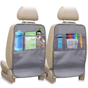 Back Seat Protector 2-Pack for Kids Feet (Grey) | EcoNour Car Kick Mat
