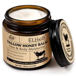 ELBBUB Whipped Tallow Cream Face & Body Moisturizer 250G Softens Dry Rough Skin Delivers Deep Hydration with Grass-fed Beef Tallow Beeswax & Honey - Moisturizing